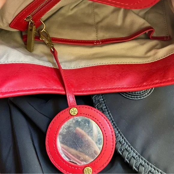 Tory Burch Edye $525 Red Leather Hobo Crossbody